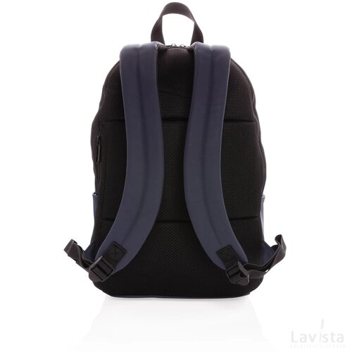 Smooth PU 15.6" laptop rugzak PVC-vrij donkerblauw