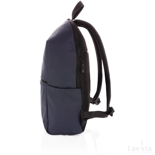 Smooth PU 15.6" laptop rugzak PVC-vrij donkerblauw