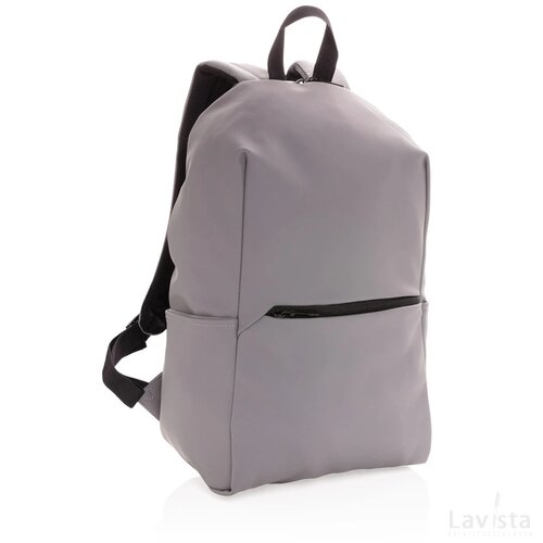 Smooth PU 15.6" laptop rugzak PVC-vrij grijs