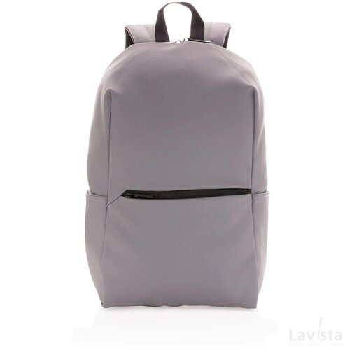 Smooth PU 15.6" laptop rugzak PVC-vrij grijs