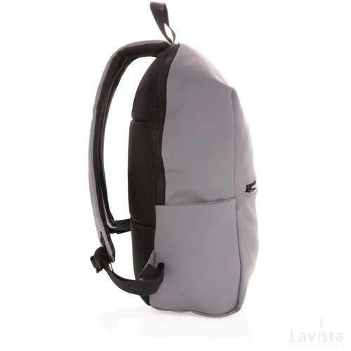 Smooth PU 15.6" laptop rugzak PVC-vrij grijs