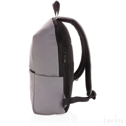 Smooth PU 15.6" laptop rugzak PVC-vrij grijs