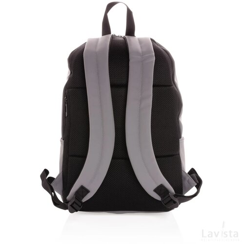 Smooth PU 15.6" laptop rugzak PVC-vrij grijs