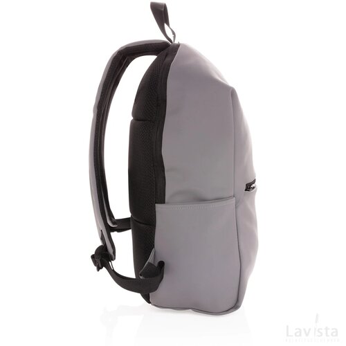 Smooth PU 15.6" laptop rugzak PVC-vrij grijs