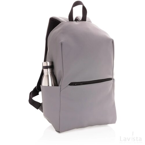Smooth PU 15.6" laptop rugzak PVC-vrij grijs