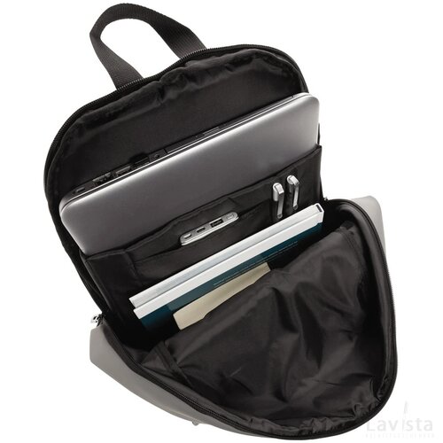 Smooth PU 15.6" laptop rugzak PVC-vrij grijs