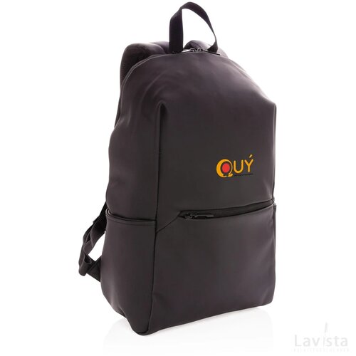 Smooth PU 15.6" laptop rugzak PVC-vrij zwart