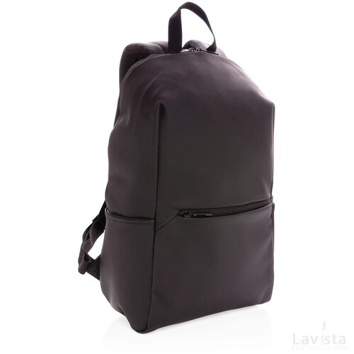 Smooth PU 15.6" laptop rugzak PVC-vrij zwart