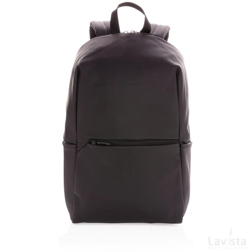 Smooth PU 15.6" laptop rugzak PVC-vrij zwart