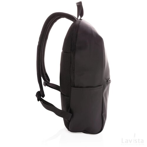 Smooth PU 15.6" laptop rugzak PVC-vrij zwart