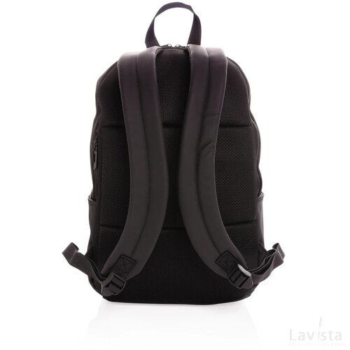 Smooth PU 15.6" laptop rugzak PVC-vrij zwart