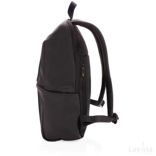 Smooth PU 15.6" laptop rugzak PVC-vrij zwart