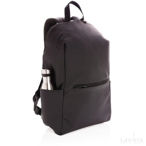 Smooth PU 15.6" laptop rugzak PVC-vrij zwart