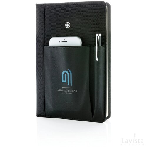 Hervulbaar notitieboek en pen set zwart