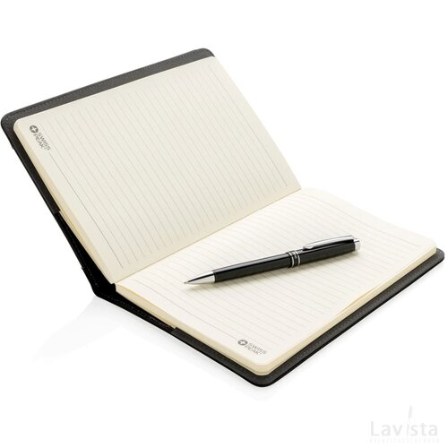 Hervulbaar notitieboek en pen set zwart