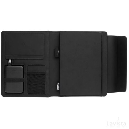 Fiko A5 portfolio met draadloos opladen & 5000mAh powerbank zwart