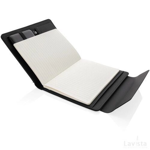 Fiko A5 portfolio met draadloos opladen & 5000mAh powerbank zwart