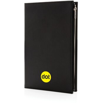 Swiss Peak A5 PU notitieboek met ritsvak zwart