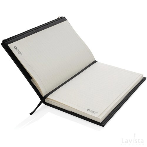 Swiss Peak A5 PU notitieboek met ritsvak zwart