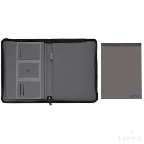 Impact AWARE™ RPET A4 portfolio met rits antraciet