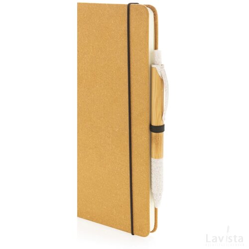 GRS Gerecycled lederen hardcover notitieboek A5 bruin