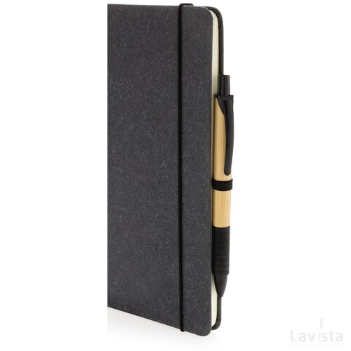 GRS Gerecycled lederen hardcover notitieboek A5 grijs
