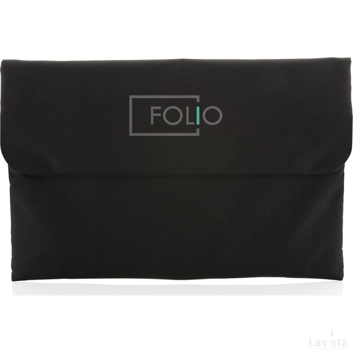 Magnetisch sluitende 15.6" laptop sleeve PVC-vrij zwart
