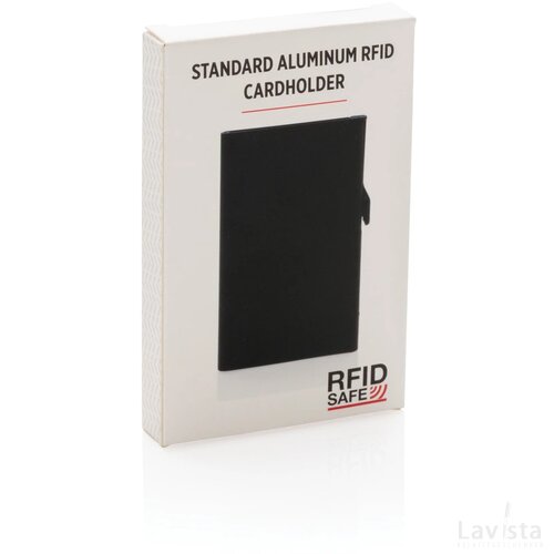 Standaard aluminum RFID kaarthouder zwart