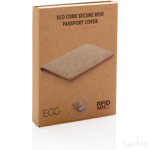 Kurken RFID paspoort houder bruin