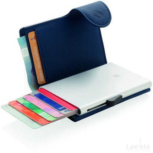 C-Secure aluminium RFID kaarthouder & portemonnee blauw