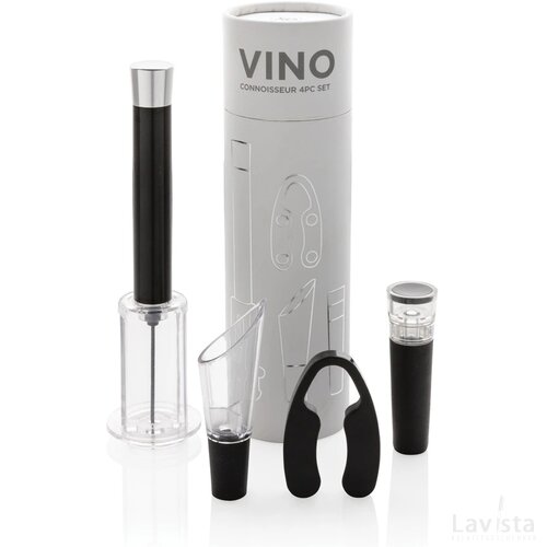 Vino Connoisseur 4-delige wijnset zilver