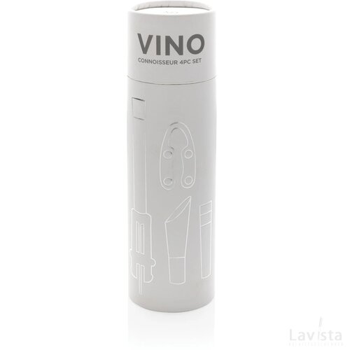 Vino Connoisseur 4-delige wijnset zilver