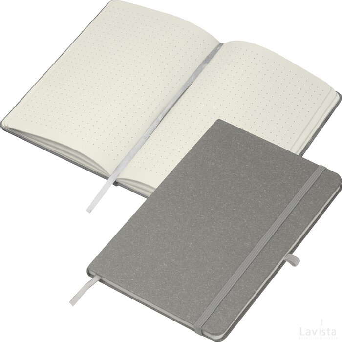 A5 notitieboekje van gerecycled karton grijs silvergrey zilvergrijs