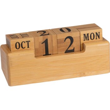 eeuwig durende kalender van bamboe beige