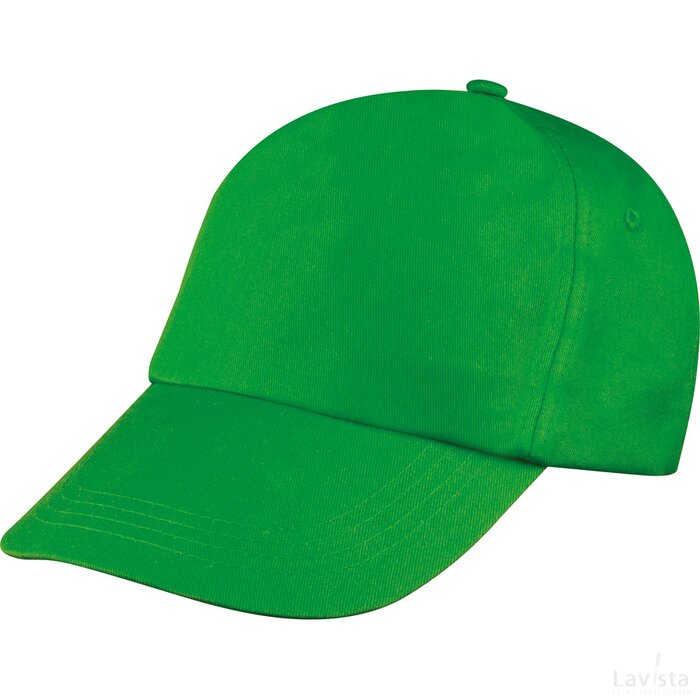 AZO-vrij katoenen baseball-cap, 5 panels groen