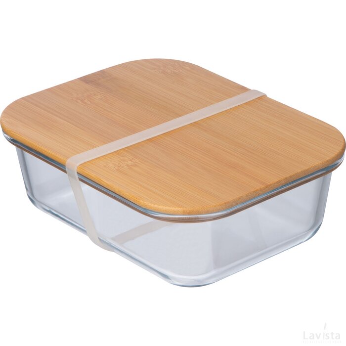Lunchbox van hardglas (borosilicaatglas) transparant