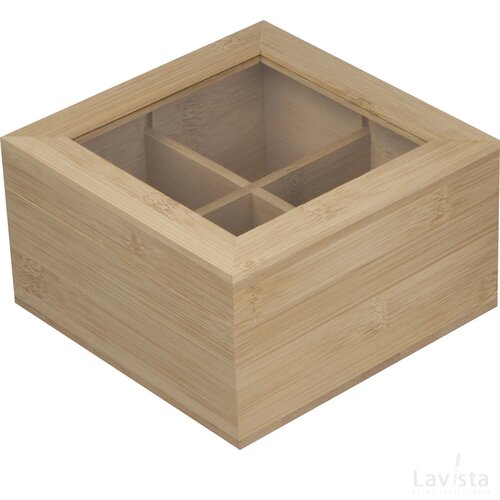 Theebox voor 40 theezakjes beige