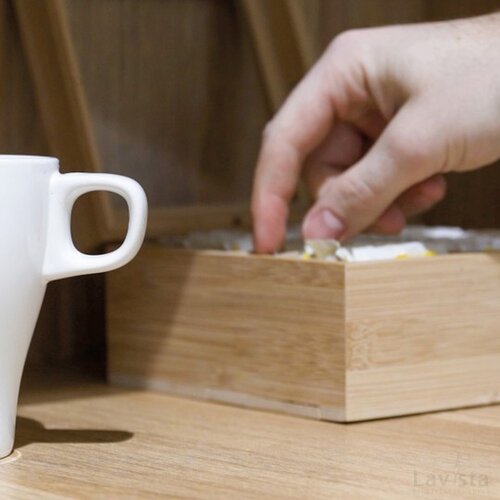 Theebox voor 40 theezakjes beige