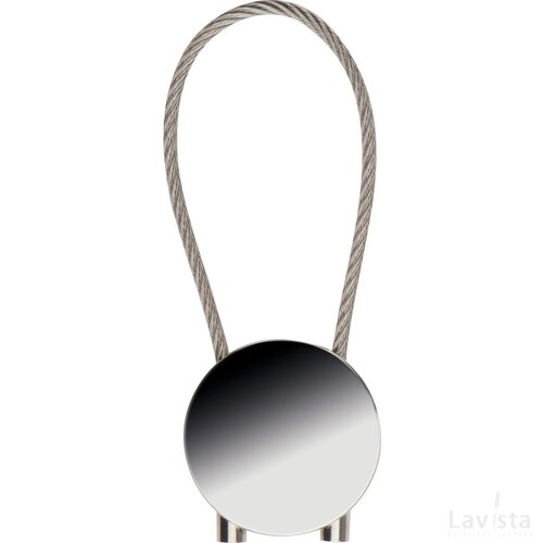 Ronde metalen sleutelhanger grijs silvergrey zilvergrijs