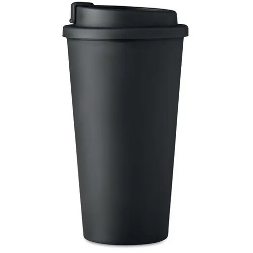 Dubbelwandige reisbeker met drinktuit Zwart 475 ml