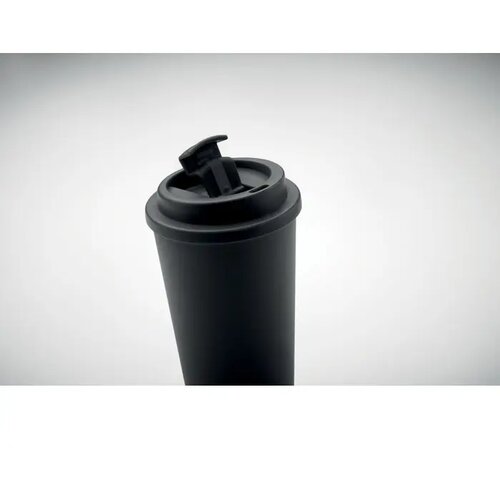 Dubbelwandige reisbeker met drinktuit Zwart 475 ml