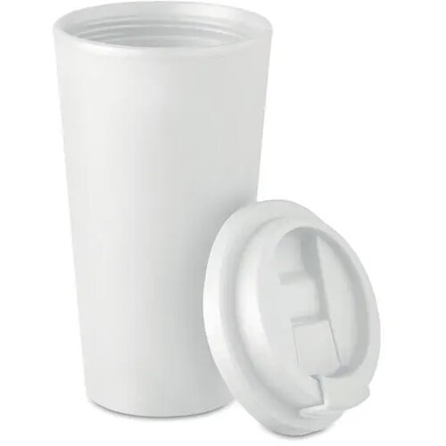 Dubbelwandige reisbeker met drinktuit Wit 475 ml