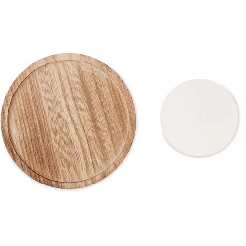 Kaars met ronde houten basis Pentas hout