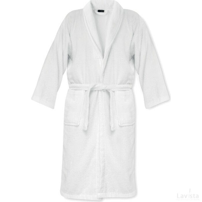 Badjas organisch katoen m/l Onzai medium wit