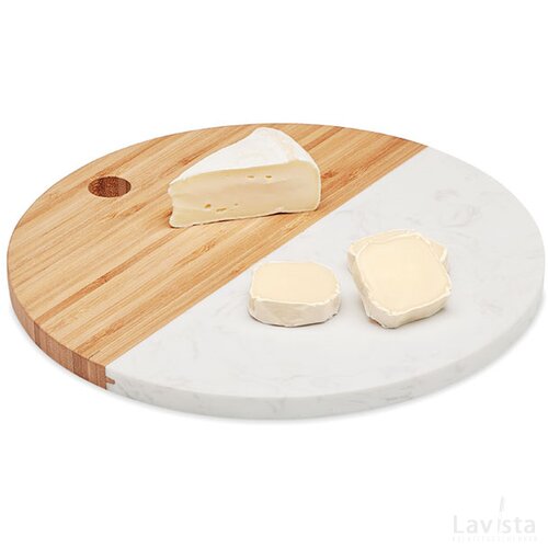 Ronde serveerplank met marmer Bruin