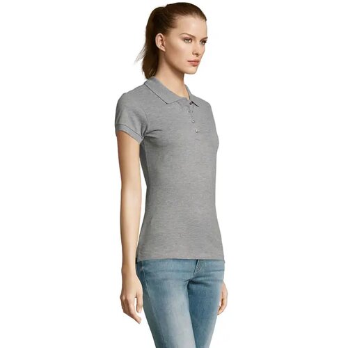 Passion dames polo 170g Passion grey melange