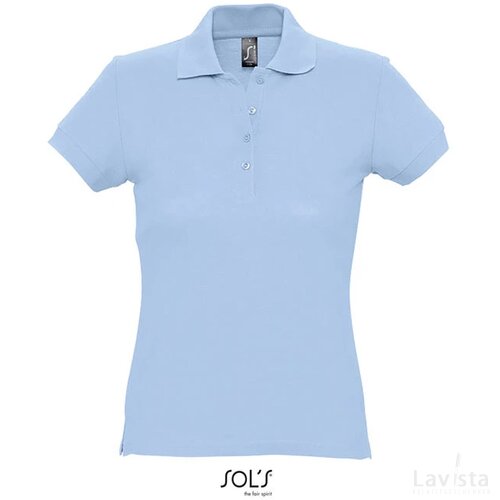 Passion dames polo 170g Passion sky blue