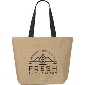 Elegance Bag Jute Shopper Zwart