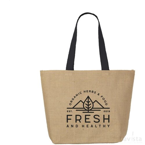 Elegance Bag Jute Shopper Zwart