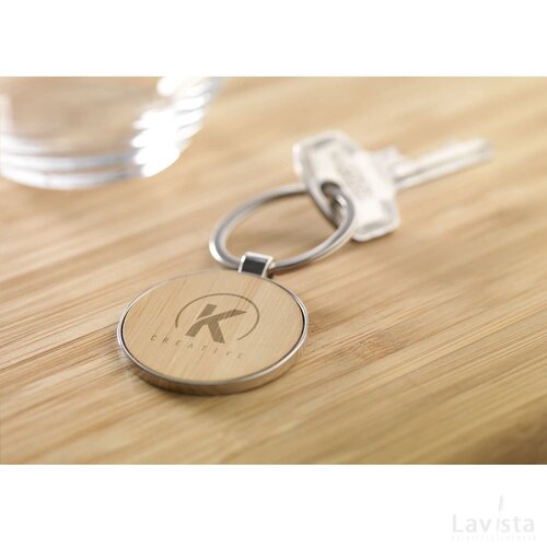 Bamboo Key Circle Sleutelhanger Bamboe
